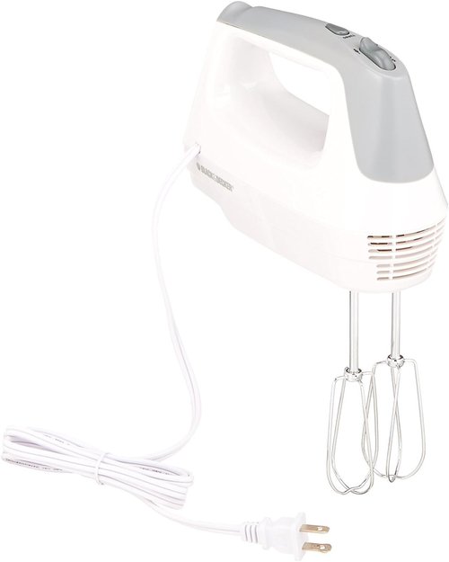 BLACK+DECKER Lightweight Hand Mixer - Powerful Mixing Performance | Sleek White Design
