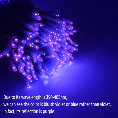Solhice 80ft UV Black Light String Lights with Remote, 300 LEDs – Indoor/Glow Party Decor