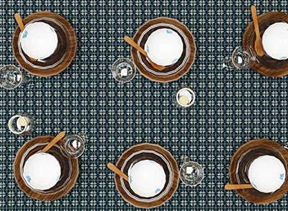 Navy Deep Woven Cotton Table Cloth 60x84 Inches - Formal & Casual Dining