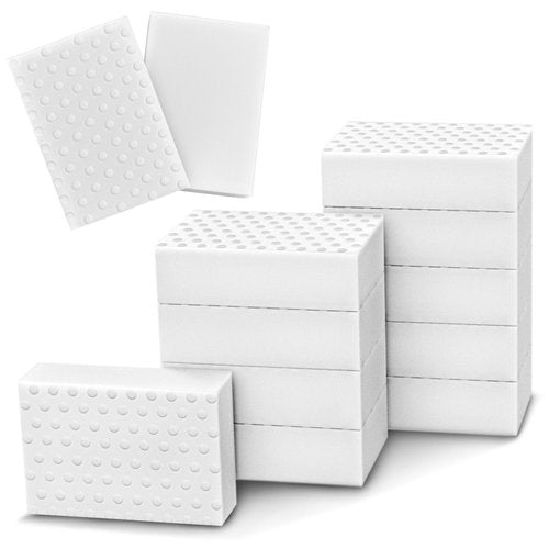 10 Pack Magic Sponge Eraser 3X Thick and Long Lasting Melamine Cleaning Sponges in Bulk - Multi Surface Scrubber Foam Cleaning Pads - Bathtub, Floor, Baseboard, Bathroom, Wall Cleaner （3.9*2.5*1.1in）
