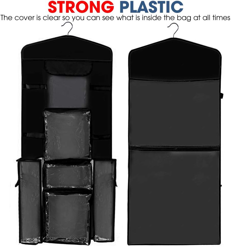 ProPik Wrapping Paper Storage Organizer - Double-Sided Design with Multiple Pockets | Fits 40" Rolls, Black