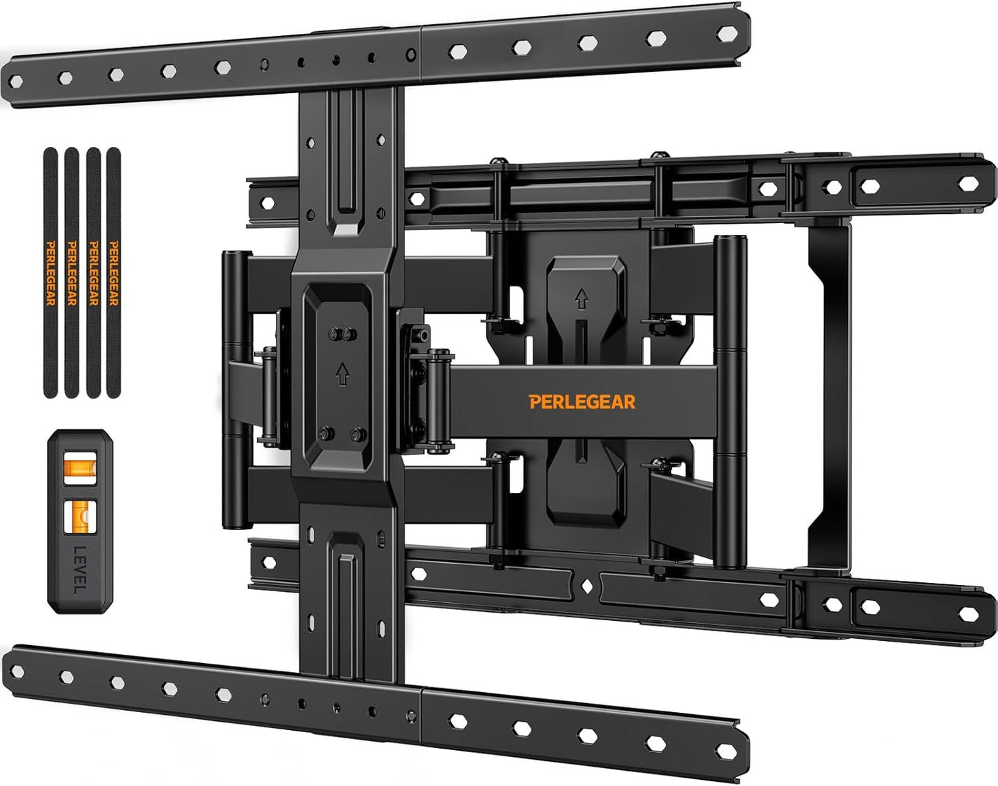 Perlegear Ultra Slim TV Wall Mount - Full Motion Design for 42-90" TVs | Fits 16"/24" Studs, Max VESA 600x400mm, Holds 132lbs