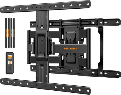 Perlegear Ultra Slim TV Wall Mount - Full Motion Design for 42-90" TVs | Fits 16"/24" Studs, Max VESA 600x400mm, Holds 132lbs
