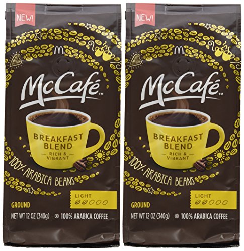 McDonalds McCafe Premium Roast Ground Coffee Bag 12.oz (Pack of 2) (Breakfast Blend - Light)