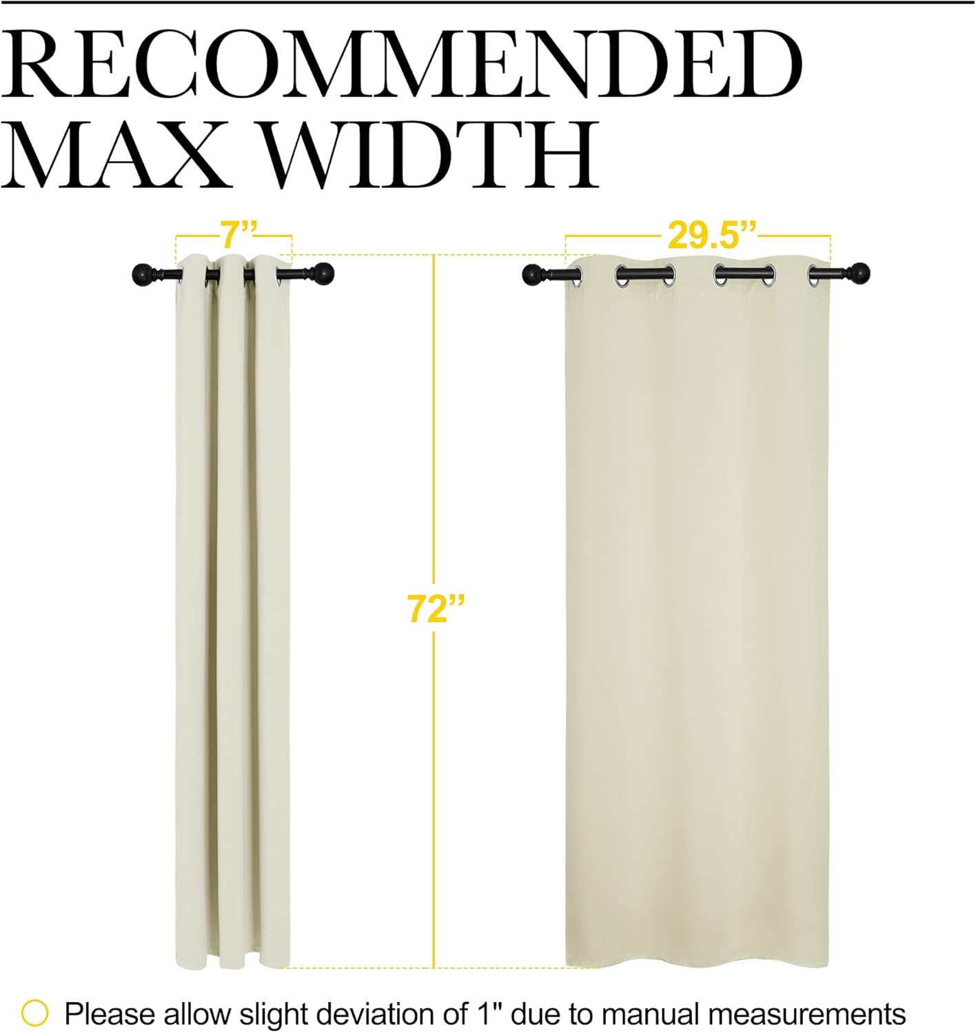 NICETOWN Blackout Curtains - Thermal Insulated Drapes for Bedroom & Living Room | 34" x 72" Beige