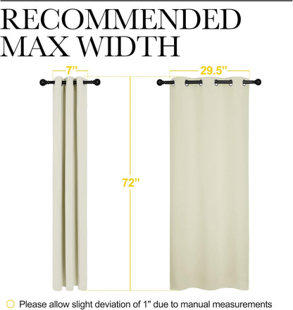 NICETOWN Blackout Curtains - Thermal Insulated Drapes for Bedroom & Living Room | 34" x 72" Beige