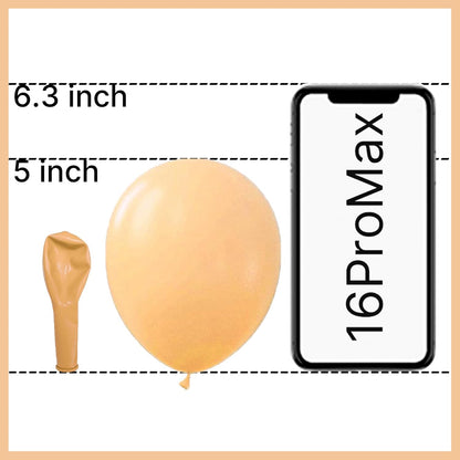PartyWoo 5-Inch Nude Balloons - 100pcs Apricot Boho Latex Helium Balloons for Weddings & Baby Showers