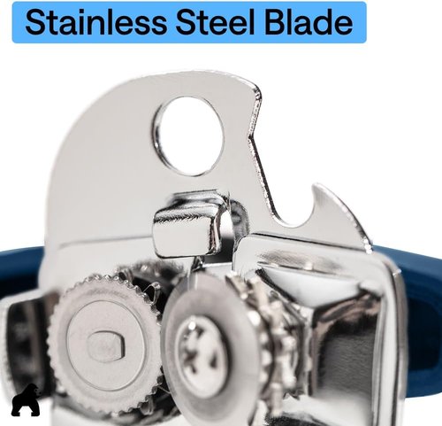 GORILLA GRIP Heavy Duty Can Opener - Smooth Edge Design with Comfortable Handle | Blue