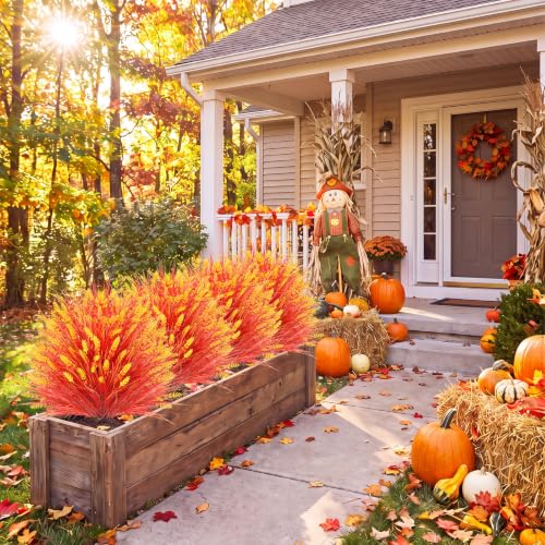Artificial Fall Lavender Topiary Balls Set of 6 Outdoor Garden Decor - Autumn