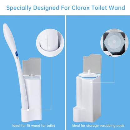 2 Pack Holder for Clorox Toilet Wand, Compatible with Clorox Toilet Wand Holder only, White & Gray