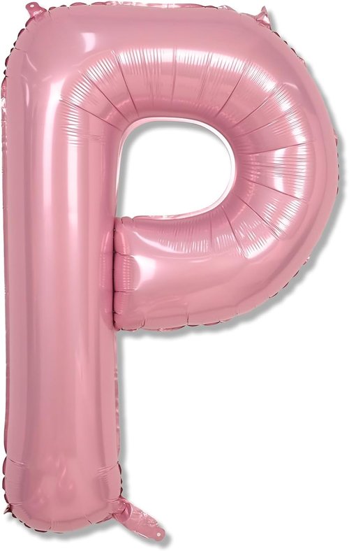 Giant Letter P Foil Balloon - 40 Inch Pastel Pink Inflatable Alphabet Decor for Baby Showers & Parties