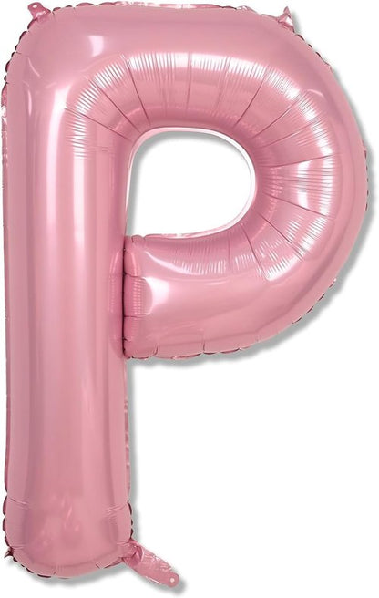 Giant Letter P Foil Balloon - 40 Inch Pastel Pink Inflatable Alphabet Decor for Baby Showers & Parties