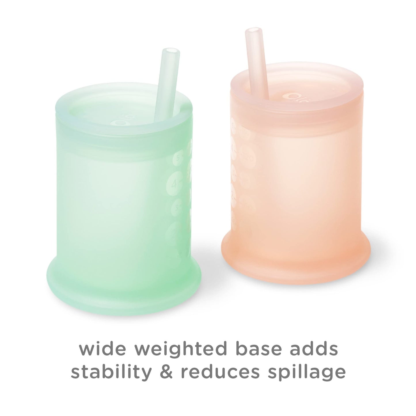Olababy Silicone Training Cup with Straw Lid | Babies Water Drinking Cup | 6+ Mo Infant To 12-18 Months Toddler | Sippy Cup For Kids & Smoothie Cup | Baby Led Weaning (Kiwi, 5 oz)