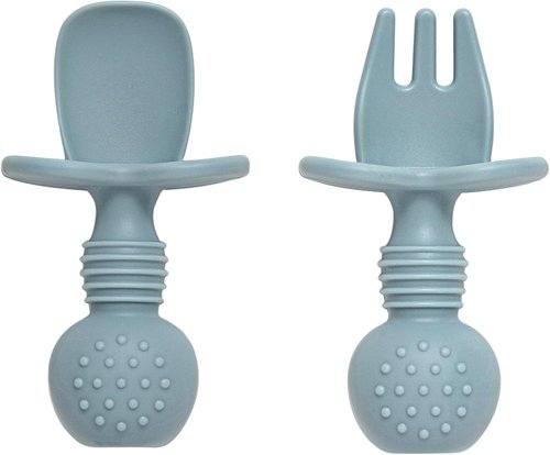 Eascrozn Baby Feeding Set - 6 Pack Silicone Toddler Utensils | BPA Free Self-Feeding Spoons & Forks