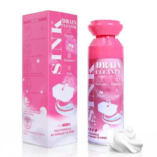 Foaming Drain Cleaner - Sink Cleaner and Deodorizer for Kitchen Sinks, Shower Drains, and Tubs, Monthly Maintenance to Avoid Clogs. (1pcs, coral pink)