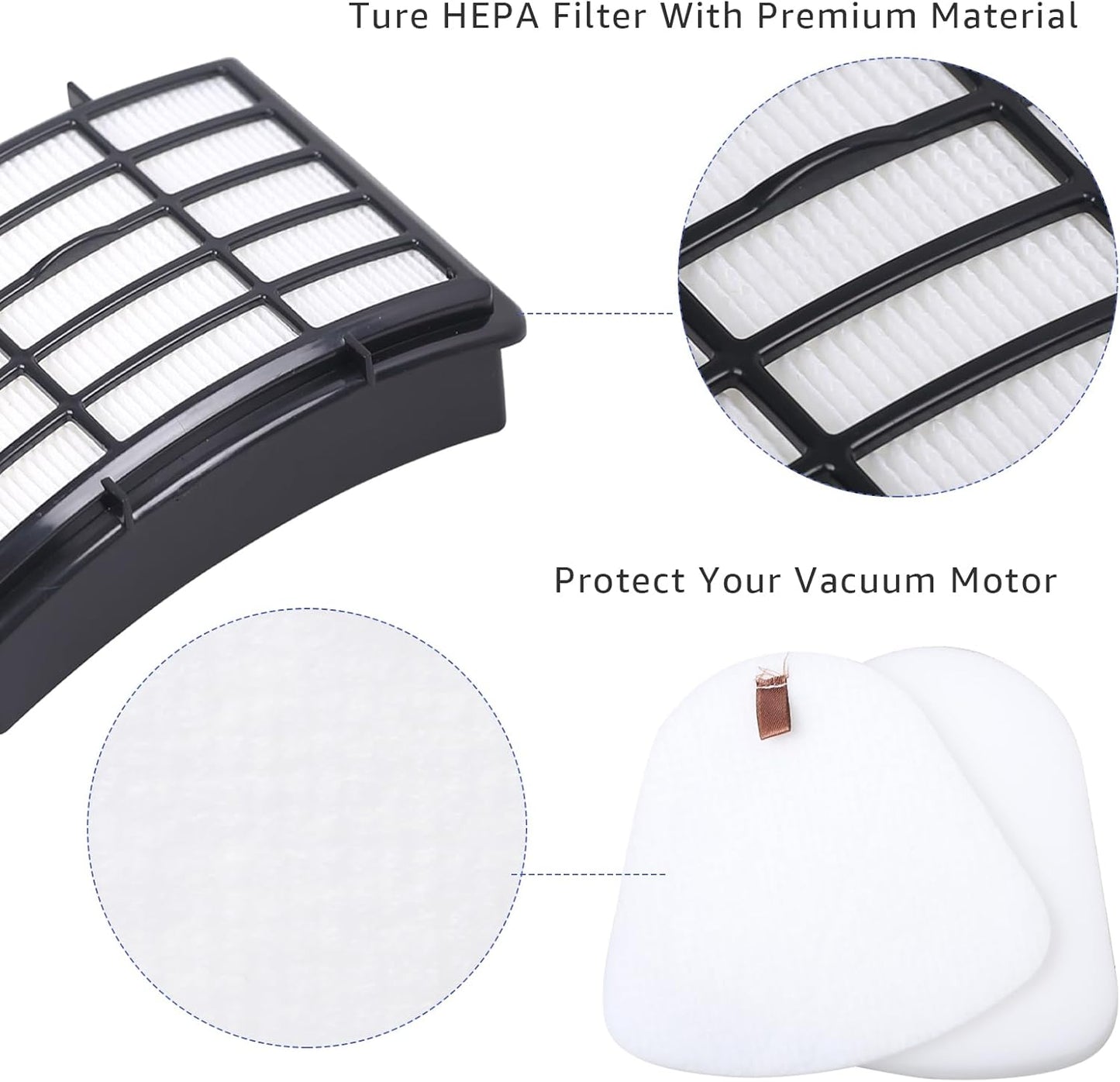 Shark HEPA & Foam Filter Set - Replacement for Navigator Lift-Away NV350 Series | XFF350 & XHF350