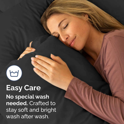 Queen Pillow Cases by [Brand Name] - Ultra Soft Hotel Quality Covers | Wrinkle-Free & Stain Resistant - 2 Piece Set in Black