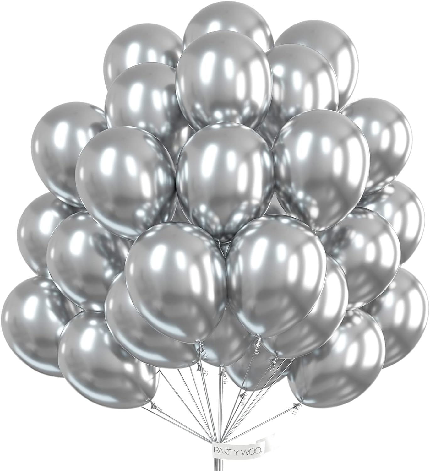 PartyWoo Metallic Gold & Silver Balloons - 100 Pack for Stunning Celebrations