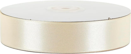 MEEDEE Ivory Double-Faced Satin Ribbon - 1 Inch x 50 Yards for Crafts, Weddings & Holiday Decor