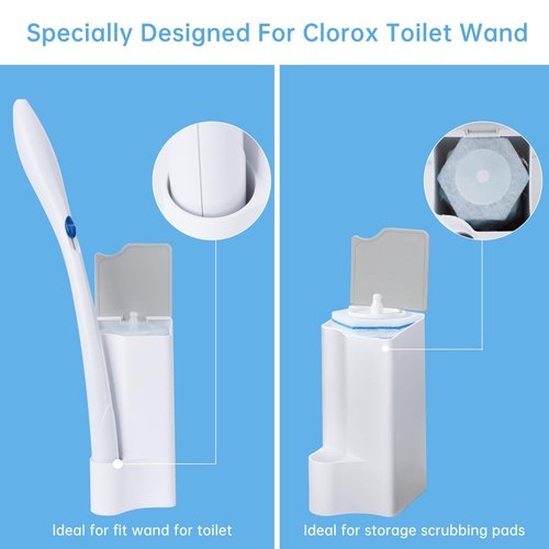 Holder for Clorox Toilet Wand, Compatible with Clorox Toilet Wand Holder only, White & Gray