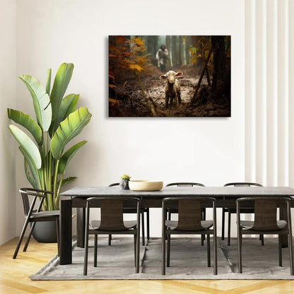 Ploceiny Extra Large Christian Wall Art - Jesus and Lamb Canvas Print | 45" x 30" Home Decor