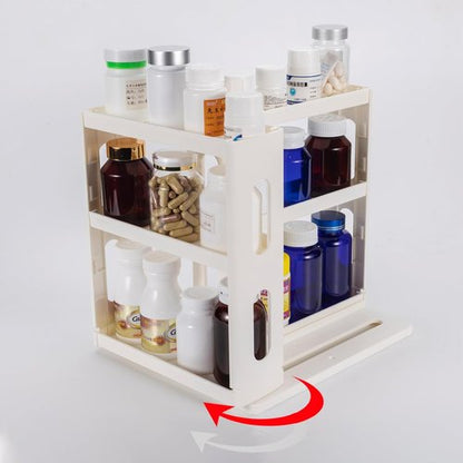 Dutiplus Medicine Organizer - 3-Tier Storage Rack for Vitamins & Cosmetics | Creamy White - 10.82" H x 5.82" W x 10.43" D