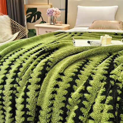 Large Bohemian Throw Blanket 80x90 Light Grey Ultra Soft Reversible Fleece