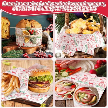 Variation of THIS listing: Red Santa Claus Wax Paper Sheets 150 Pcs Deli Wrap 9.84" x 8.27"
