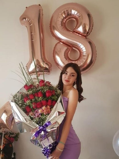 40-Inch Rose Gold Number 19 Balloons by [Brand Name] - Perfect Birthday Decoration for Men & Women