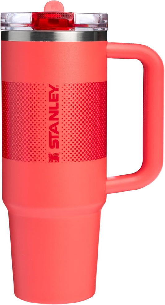 STANLEY Quencher ProTour 30 oz Tumbler - Leakproof Lid, Built-in Straw & Handle | Insulated Stainless Steel | Hot Coral Fade