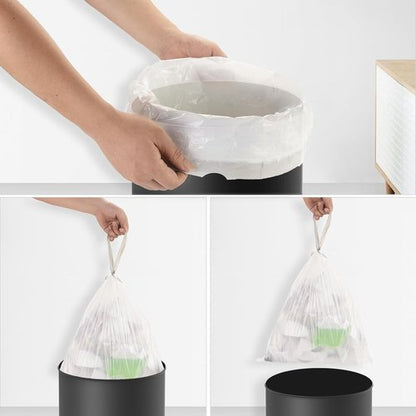 Heihaily 2.6-Gallon Heavy Duty Trash Bags - Leak-Proof Drawstring Kitchen Garbage Bags | Odor Control, Clear (60 Count)