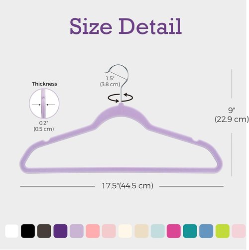 HOUSE DAY Velvet Hangers - 60 Pack Non-Slip Heavy Duty Clothes Hangers | Lt-Purple Slim Space-Saving Design