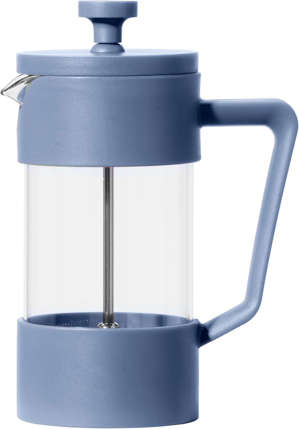 Oggi French Press Coffee Maker (12oz)- Borosilicate Glass, Coffee Press, Single Cup French Press, 3 cup Capacity, Blue