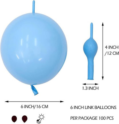 IN-JOOYAA 6 Inch Baby Pink Latex Quick Link Balloons - 100 Pcs for Party Decorations