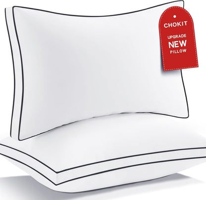 Skiennix Premium Queen Size Pillows Set of 2 - Fluffy 7D Down Alternative for Ultimate Comfort