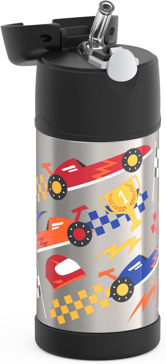 THERMOS FUNTAINER Water Bottle - 12 Ounce Stainless Steel Insulated Bottle with Straw for Kids