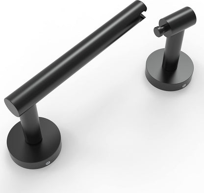 Ruacq Matte Black Toilet Paper Holder - Double Post Pivoting Design | Modern SUS 304 Stainless Steel Wall Mounted