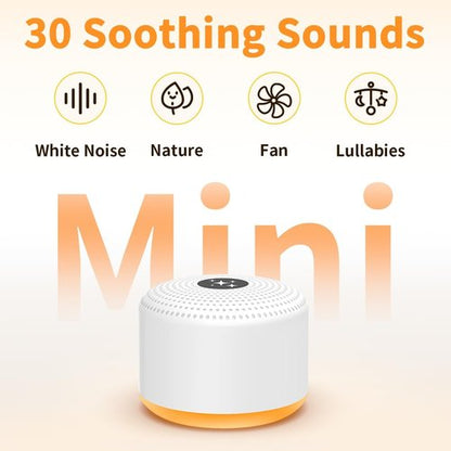 **Soothing Sounds White Noise Machine - Portable Sleep Aid with 30 Relaxing Sounds, 12 Colors & 5 Brightness Levels**