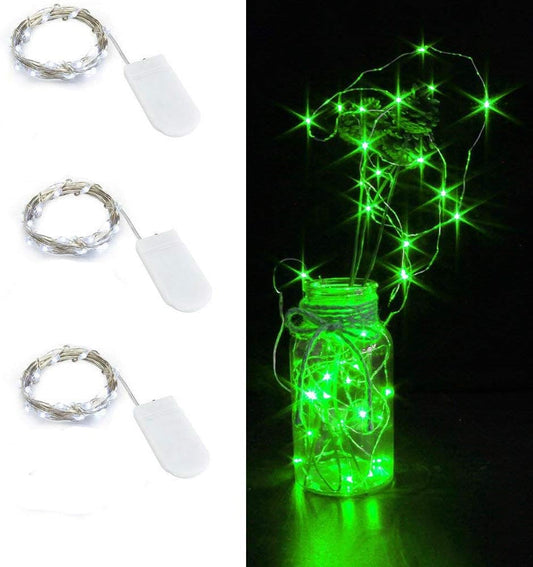 Skiennix 3 Pack Battery Operated Fairy Lights - 6.6ft 20 LED Mini String Lights | Silver Wire for Bedroom, Parties, Weddings
