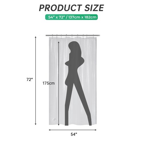 AmazerBath 54x72 Shower Curtain Stall, Plastic Small Shower Curtain Clear, Heavy Duty Thick PEVA, Stand Up Shower Stall Size with 2 Weighted Stones and 9 Grommets