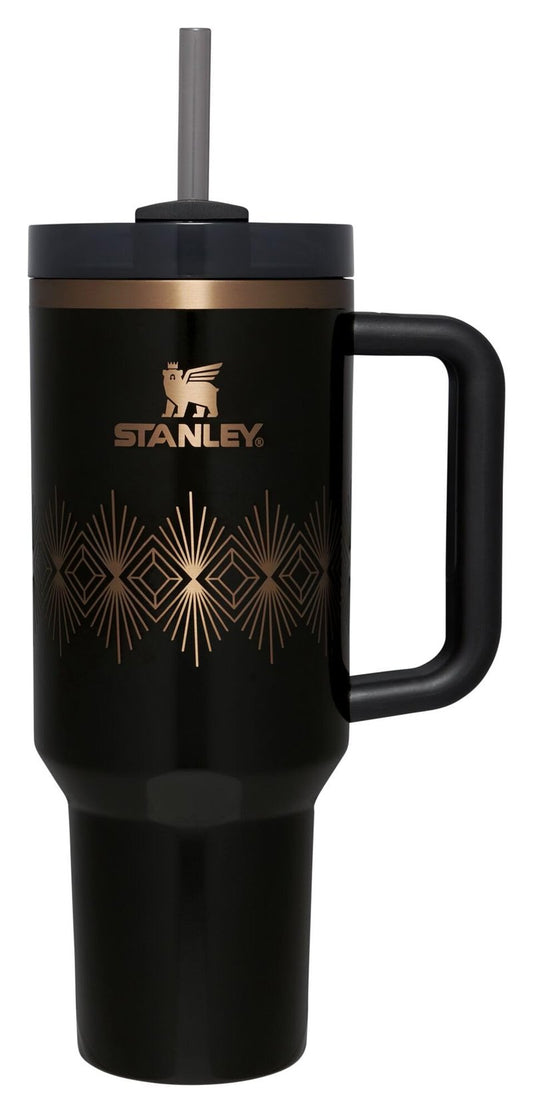 Stanley Quencher H2.O FlowState™ Tumbler 40 oz Black Gloss Deco