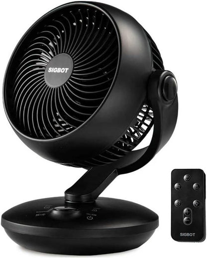 **Ultra Quiet 10-Inch Desk Fan by [Brand Name] - Remote Control, 8-Speed Oscillation & 9-Hour Timer**