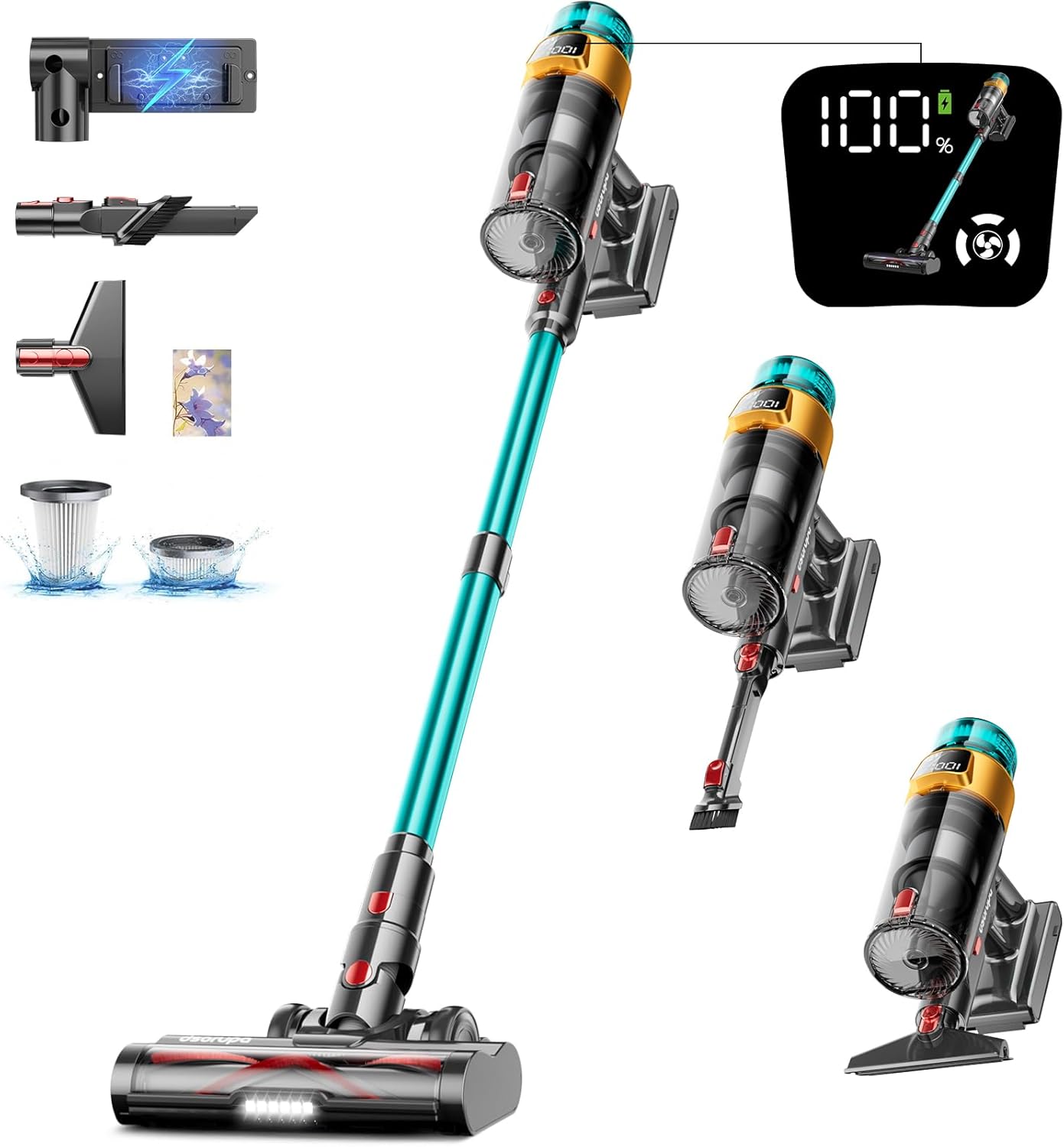 Skiennix Cordless Vacuum Cleaner - 600W 50KPA Suction Power | 70-Minute Runtime for Home Use