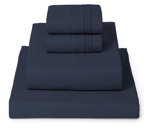 Mellanni King Sheets Set - 4 PC Iconic Collection Bedding - Hotel Luxury, Extra Soft, Cooling Bed Sheets - Wrinkle, Fade, Stain Resistant (King, Navy Blue)