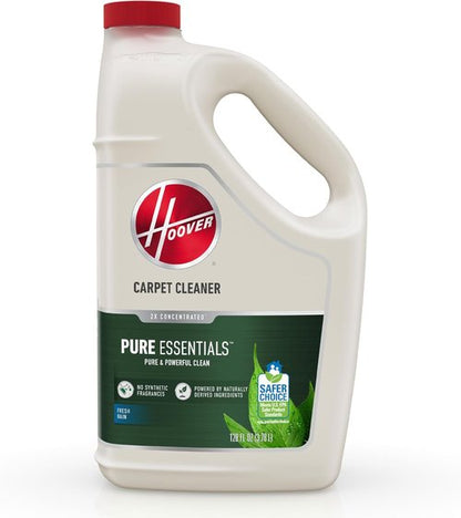 Hoover Pure Essentials Carpet Cleaner Solution - 128 Oz. Fresh Rain Scent | Natural Plant-Based Deep Cleaning Shampoo