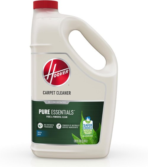 Hoover Pure Essentials Carpet Cleaner Solution - 128 Oz. Fresh Rain Scent | Natural Plant-Based Deep Cleaning Shampoo