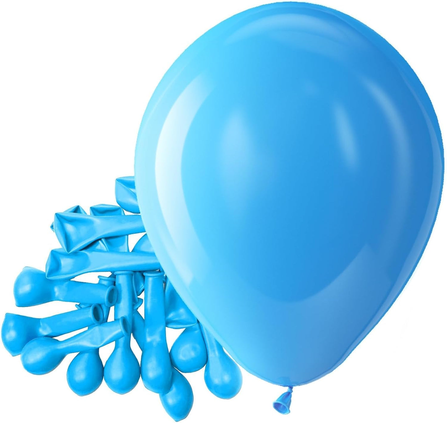 Bezente Blue Balloons - 150 Pack of 5-Inch Matte Light Blue Latex Balloons for Parties & Events