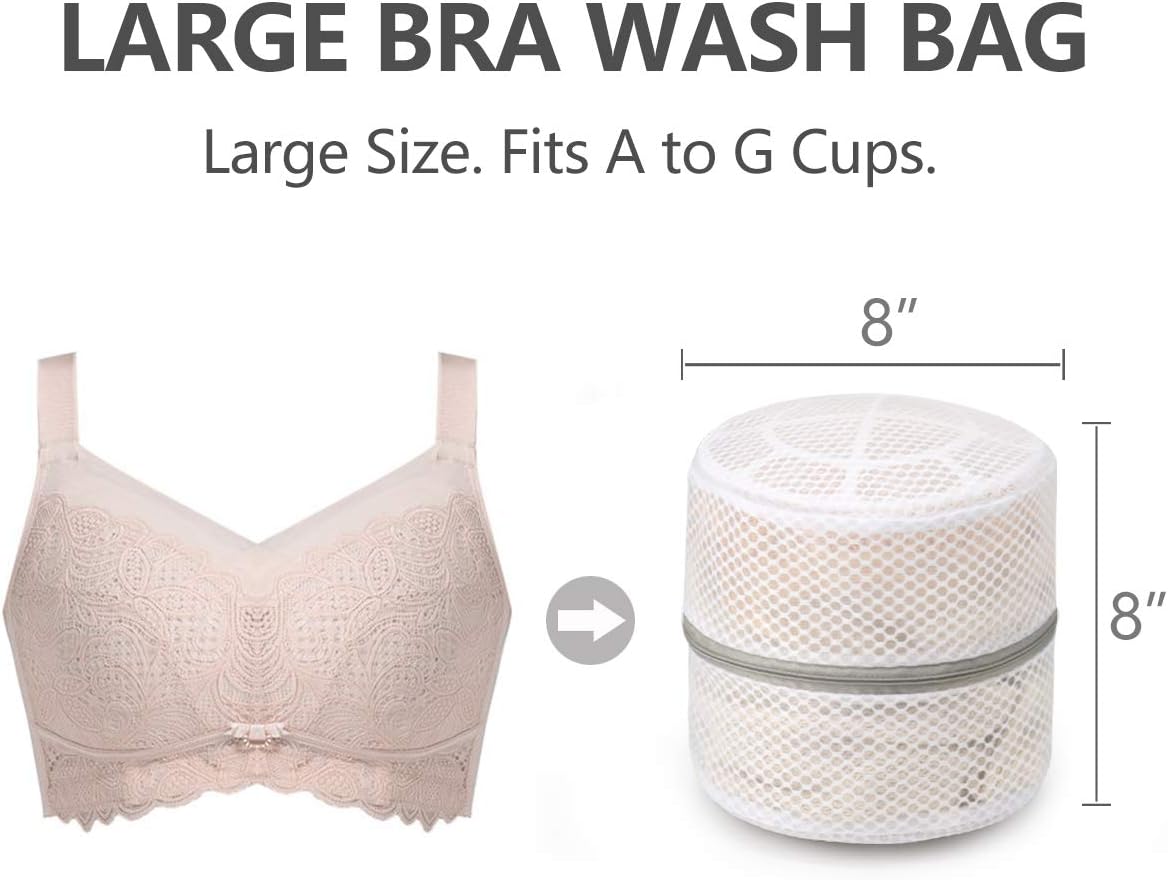 Muchfun Bra Wash Bags - 3Pcs Honeycomb Mesh Laundry Bags for Delicates & Lingerie | 8 x 8 x 8 Inches