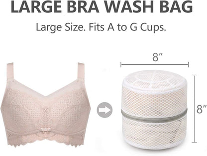 Muchfun Bra Wash Bags - 3Pcs Honeycomb Mesh Laundry Bags for Delicates & Lingerie | 8 x 8 x 8 Inches