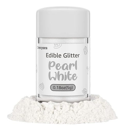 Edible Glitter by Edible Art | Kosher Halal Certified Food Grade Sparkles for Drinks & Desserts - Pearl White